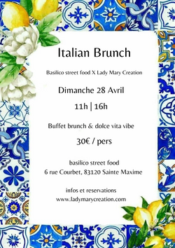 Italian brunch Sunday April 28